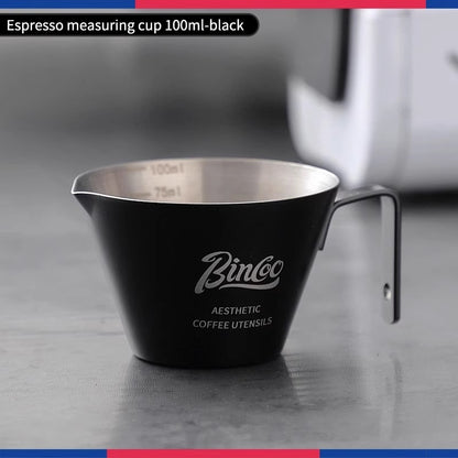 BINCOO Coffee Measuring Cups Stainless Steel Espresso Cups Household Milk Cup with Scale Ounce Cup 100ML