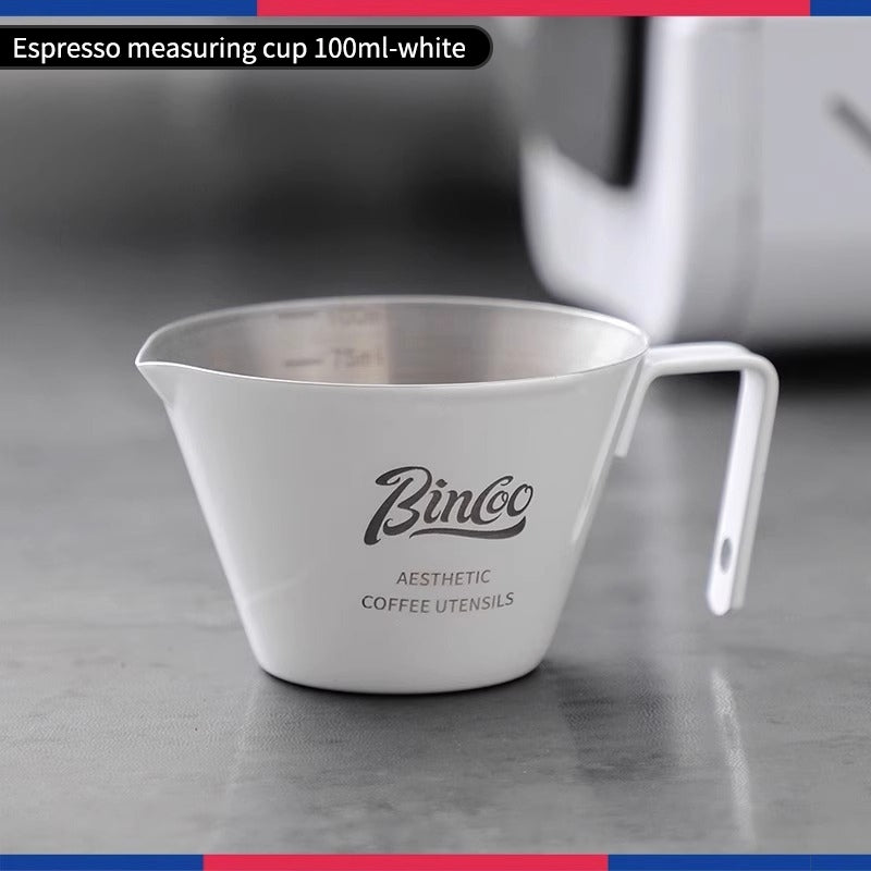 BINCOO Coffee Measuring Cups Stainless Steel Espresso Cups Household Milk Cup with Scale Ounce Cup 100ML