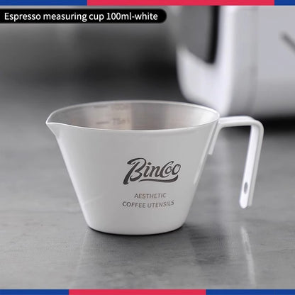 BINCOO Coffee Measuring Cups Stainless Steel Espresso Cups Household Milk Cup with Scale Ounce Cup 100ML