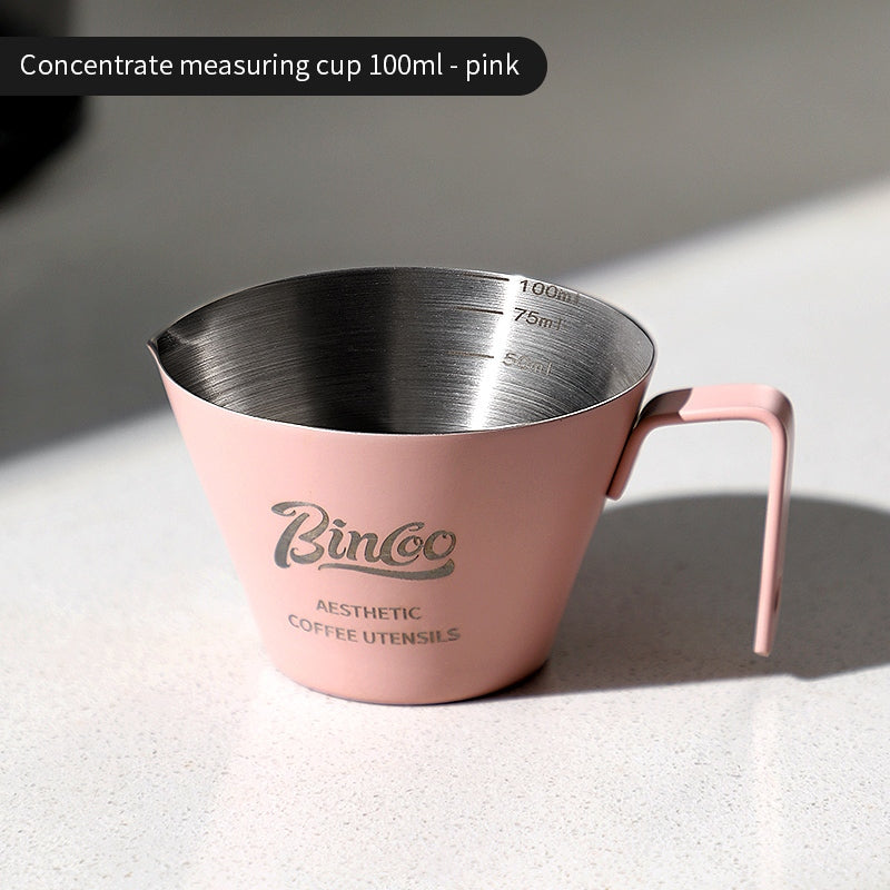 BINCOO Coffee Measuring Cups Stainless Steel Espresso Cups Household Milk Cup with Scale Ounce Cup 100ML