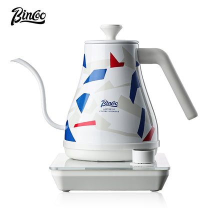 BINCOO Intelligent Temperature Control Electric Kettle Thermostatic Electric Pot Stainless Steel Hand-flush Electric Kettle for Household and Office 1L