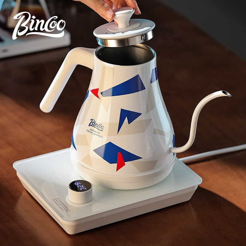 BINCOO Intelligent Temperature Control Electric Kettle Thermostatic Electric Pot Stainless Steel Hand-flush Electric Kettle for Household and Office 1L