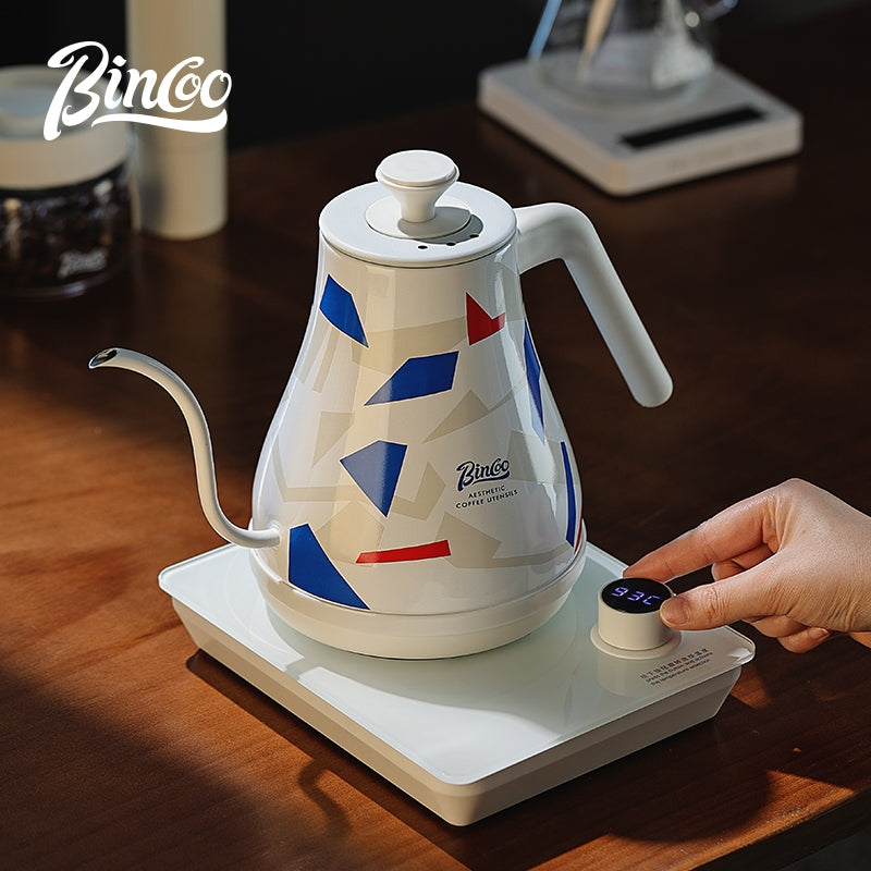 BINCOO Intelligent Temperature Control Electric Kettle Thermostatic Electric Pot Stainless Steel Hand-flush Electric Kettle for Household and Office 1L