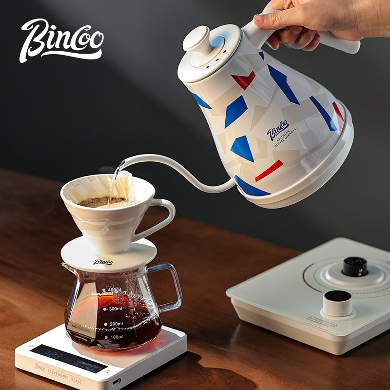 BINCOO Intelligent Temperature Control Electric Kettle Thermostatic Electric Pot Stainless Steel Hand-flush Electric Kettle for Household and Office 1L