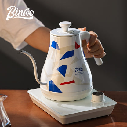 BINCOO Intelligent Temperature Control Electric Kettle Thermostatic Electric Pot Stainless Steel Hand-flush Electric Kettle for Household and Office 1L