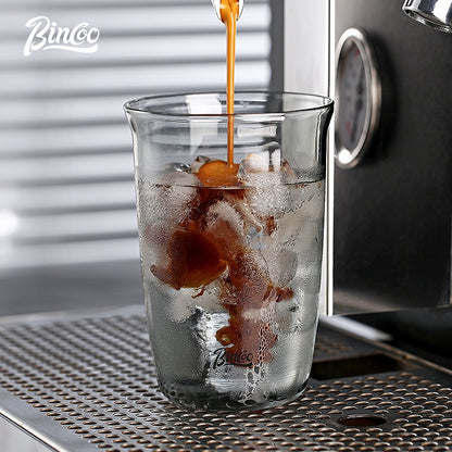 BINCOO Heat Resistant Glass Cup Latte Ice Americano Coffee Mug Milk Cocktail Glass For Home Office 450ML