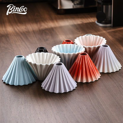 BINCOO Hand Brew Coffee Pot Set Cake Origami Filter Cup V60 Ceramic Coffee Filter Coffee Utensils