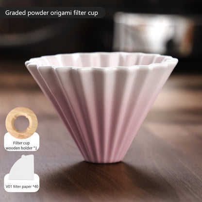 BINCOO Hand Brew Coffee Pot Set Cake Origami Filter Cup V60 Ceramic Coffee Filter Coffee Utensils