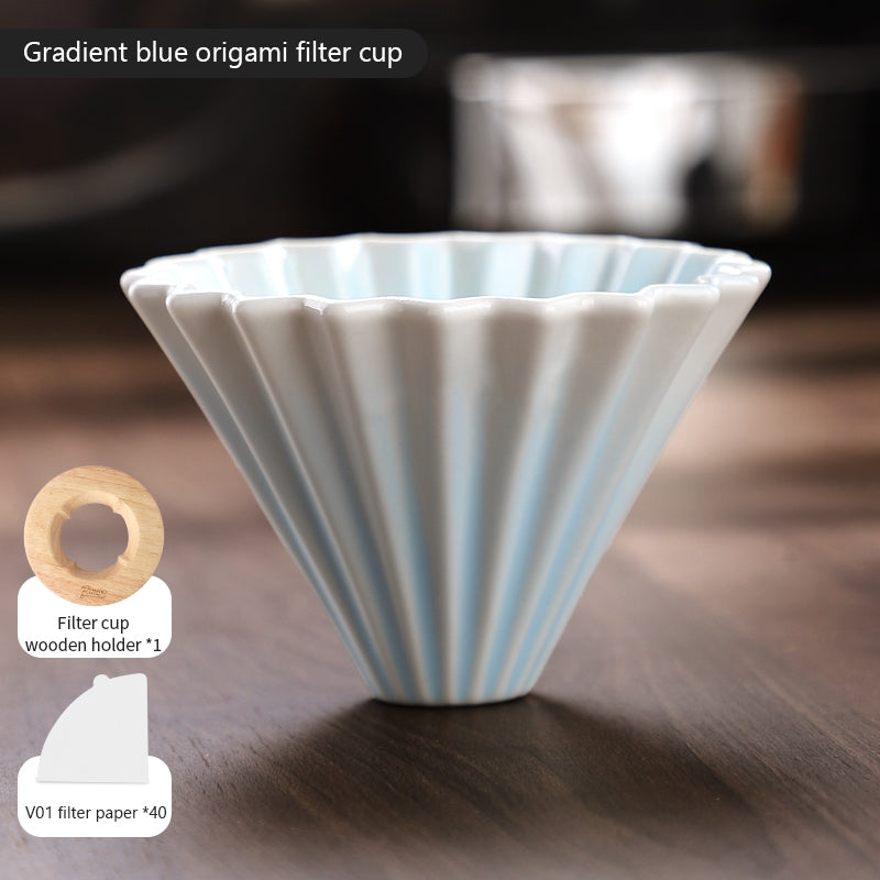 BINCOO Hand Brew Coffee Pot Set Cake Origami Filter Cup V60 Ceramic Coffee Filter Coffee Utensils
