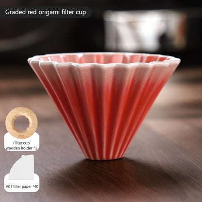 BINCOO Hand Brew Coffee Pot Set Cake Origami Filter Cup V60 Ceramic Coffee Filter Coffee Utensils