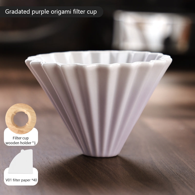 BINCOO Hand Brew Coffee Pot Set Cake Origami Filter Cup V60 Ceramic Coffee Filter Coffee Utensils