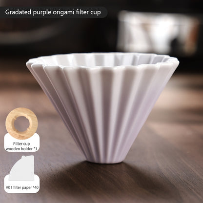 BINCOO Hand Brew Coffee Pot Set Cake Origami Filter Cup V60 Ceramic Coffee Filter Coffee Utensils