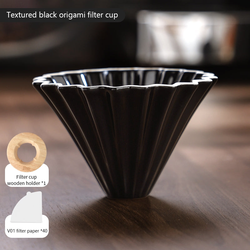 BINCOO Hand Brew Coffee Pot Set Cake Origami Filter Cup V60 Ceramic Coffee Filter Coffee Utensils