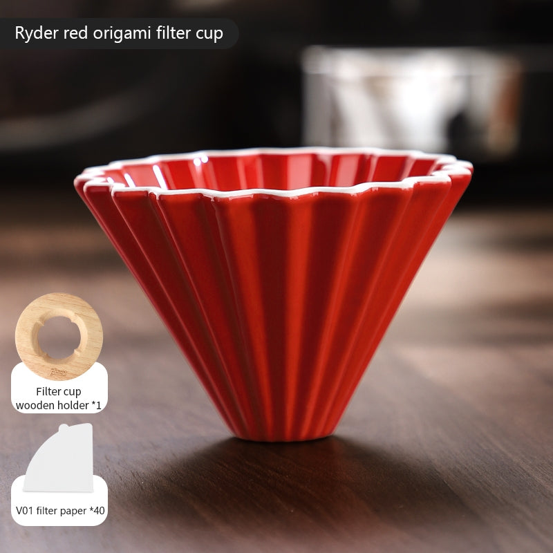 BINCOO Hand Brew Coffee Pot Set Cake Origami Filter Cup V60 Ceramic Coffee Filter Coffee Utensils