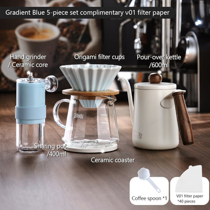 BINCOO Hand Brew Coffee Pot Set Cake Origami Filter Cup V60 Ceramic Coffee Filter Coffee Utensils