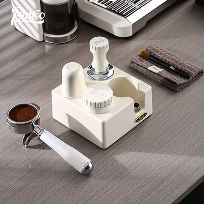 BINCOO Four-hole Coffee Tamping Base Powder Distributor Tamping Hammer Set Coffee Machine Handle Storage Bracket Slag Knocking Bucket Set 51MM/58MM