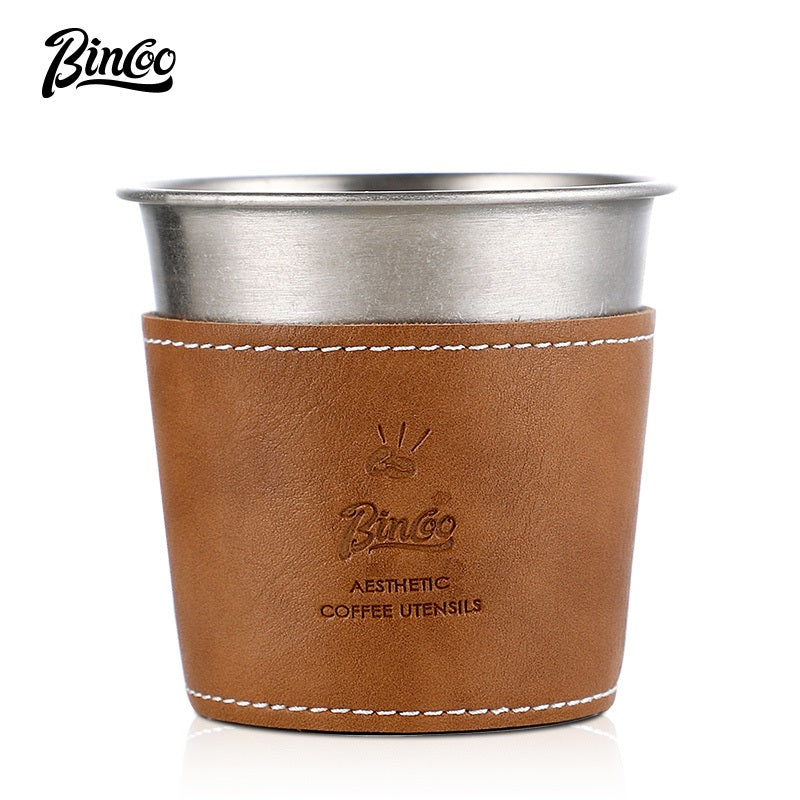 BINCOO Stainless Steel Coffee Mug Handheld Coffee Cup for Traveling and Camping 185ML