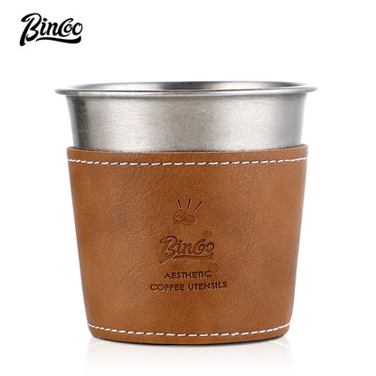 BINCOO Stainless Steel Coffee Mug Handheld Coffee Cup for Traveling and Camping 185ML