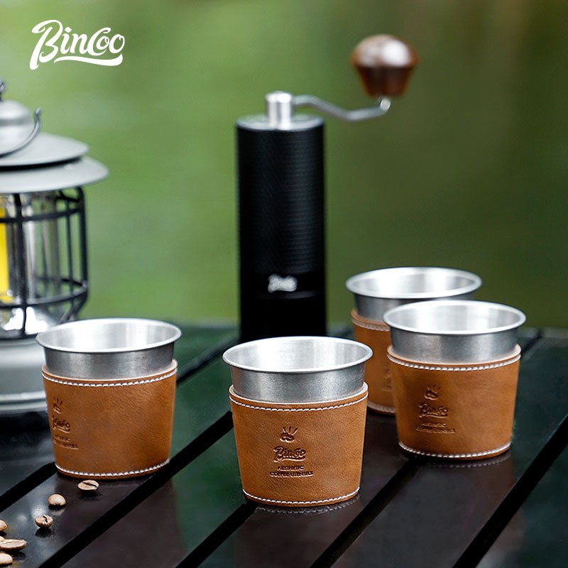 BINCOO Stainless Steel Coffee Mug Handheld Coffee Cup for Traveling and Camping 185ML