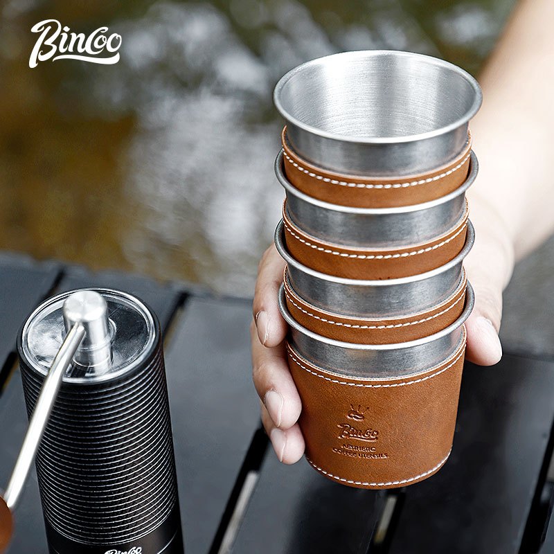 BINCOO Stainless Steel Coffee Mug Handheld Coffee Cup for Traveling and Camping 185ML