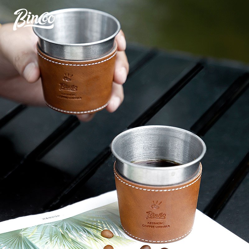 BINCOO Stainless Steel Coffee Mug Handheld Coffee Cup for Traveling and Camping 185ML