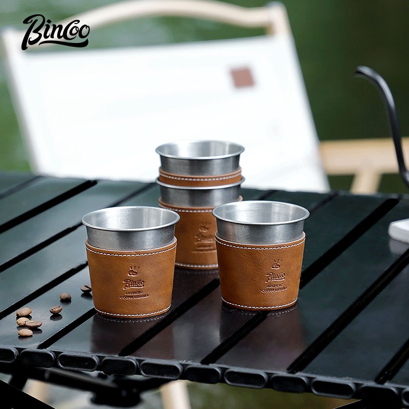 BINCOO Stainless Steel Coffee Mug Handheld Coffee Cup for Traveling and Camping 185ML