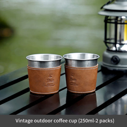 BINCOO Stainless Steel Coffee Mug Handheld Coffee Cup for Traveling and Camping 185ML