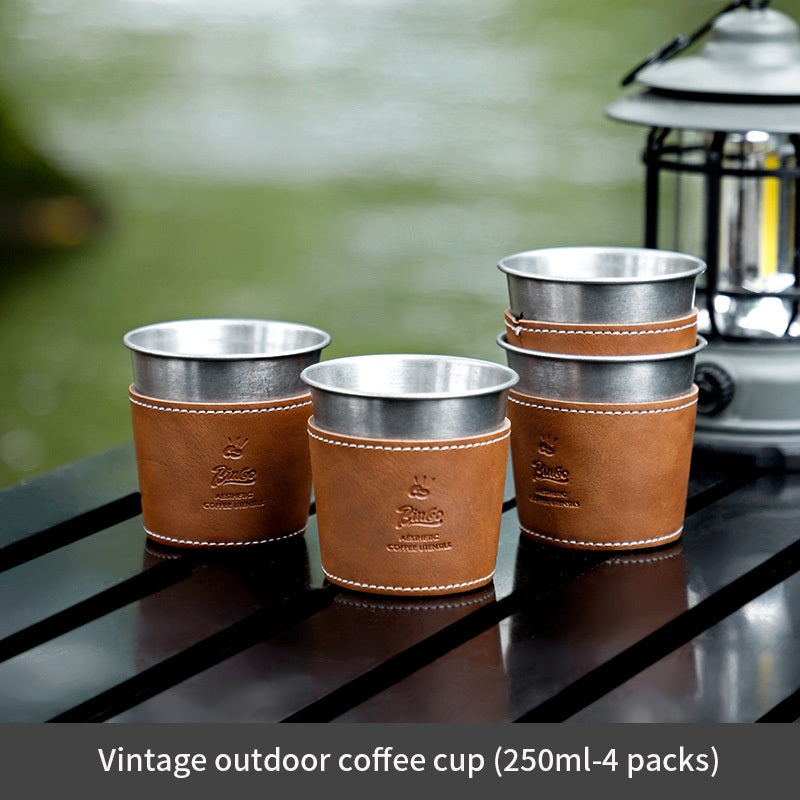 BINCOO Stainless Steel Coffee Mug Handheld Coffee Cup for Traveling and Camping 185ML