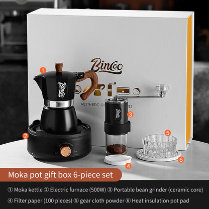 BINCOO Espresso Mocha Pot Gift Set Small Home Coffee Maker Set Birthday Holiday Gift Best