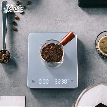 BINCOO Hand Brewed Coffee Electronic Scale Automatic Timing Smart Charging Professional Coffee Home Small Roasting Weighing