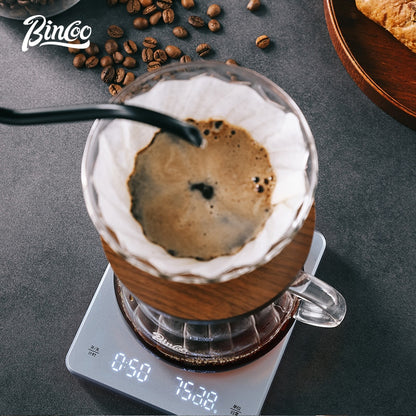 BINCOO Hand Brewed Coffee Electronic Scale Automatic Timing Smart Charging Professional Coffee Home Small Roasting Weighing