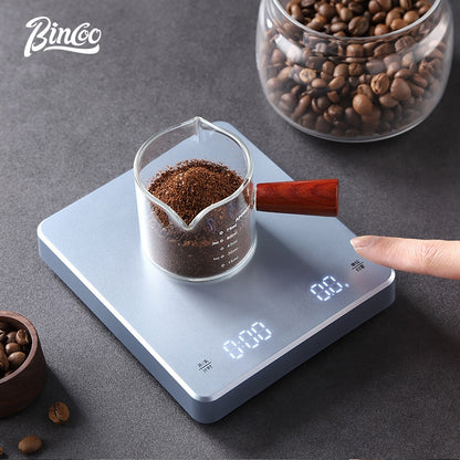 BINCOO Hand Brewed Coffee Electronic Scale Automatic Timing Smart Charging Professional Coffee Home Small Roasting Weighing