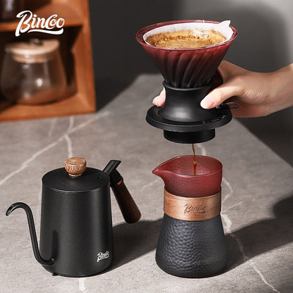 BINCOO Coffee Hand Brewer Filter Cup Set Coffee Sharing Pot Glass Filter Drip Coffee Utensils 500ML