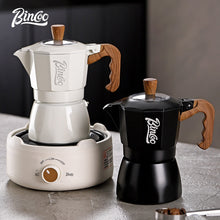 BINCOO Double Valve Moka Pot Complete Gift Box Set Italian Small Home Brewing Coffee Pot Set Holiday Gift Best 2Cups