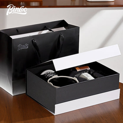 BINCOO Double Valve Moka Pot Complete Gift Box Set Italian Small Home Brewing Coffee Pot Set Holiday Gift Best 2Cups