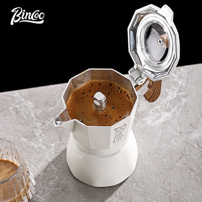 BINCOO Double Valve Moka Pot Complete Gift Box Set Italian Small Home Brewing Coffee Pot Set Holiday Gift Best 2Cups