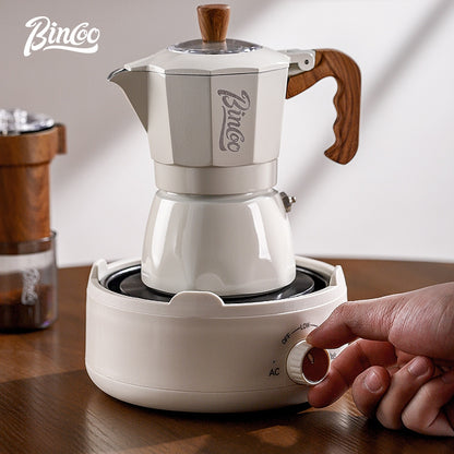 BINCOO Double Valve Moka Pot Complete Gift Box Set Italian Small Home Brewing Coffee Pot Set Holiday Gift Best 2Cups