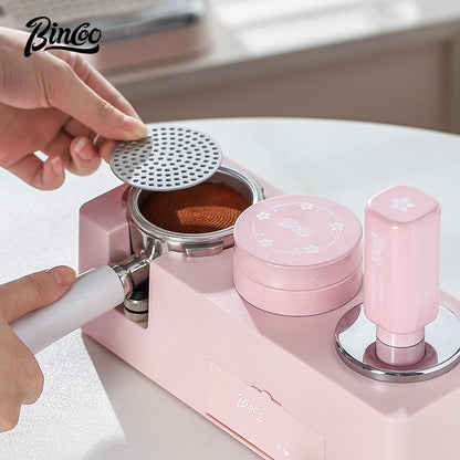 BINCOO Coffee Press Base Set Coffee Maker Handle Storage Base Powder Cloth Press 3 Piece Set Espresso Appliances 51/58MM
