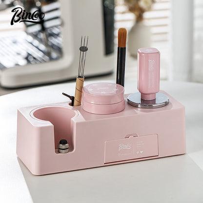 BINCOO Coffee Press Base Set Coffee Maker Handle Storage Base Powder Cloth Press 3 Piece Set Espresso Appliances 51/58MM