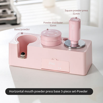 BINCOO Coffee Press Base Set Coffee Maker Handle Storage Base Powder Cloth Press 3 Piece Set Espresso Appliances 51/58MM