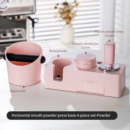 BINCOO Coffee Press Base Set Coffee Maker Handle Storage Base Powder Cloth Press 3 Piece Set Espresso Appliances 51/58MM