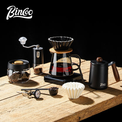 BINCOO Hand Brew Coffee Pot with Filter Cup Coffee Sharing Pot Set Ceramic V60 Filter Coffee Utensils 600ML