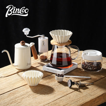 BINCOO Hand Brew Coffee Pot with Filter Cup Coffee Sharing Pot Set Ceramic V60 Filter Coffee Utensils 600ML
