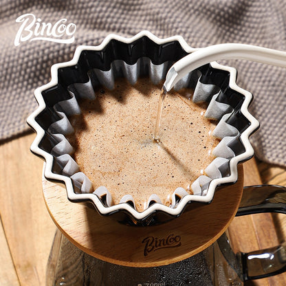 BINCOO Hand Brew Coffee Pot with Filter Cup Coffee Sharing Pot Set Ceramic V60 Filter Coffee Utensils 600ML