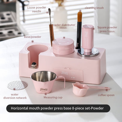 BINCOO Coffee Press Base Set Coffee Maker Handle Storage Base Powder Cloth Press 3 Piece Set Espresso Appliances 51/58MM