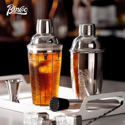 BINCOO Stainless Steel Shaker Cup Set Coffee & Tea Making Tools Hand Shaker Coffee Making Equipment 550ML