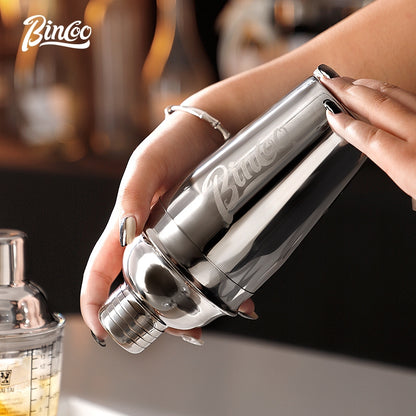 BINCOO Stainless Steel Shaker Cup Set Coffee & Tea Making Tools Hand Shaker Coffee Making Equipment 550ML