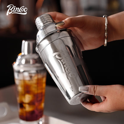 BINCOO Stainless Steel Shaker Cup Set Coffee & Tea Making Tools Hand Shaker Coffee Making Equipment 550ML