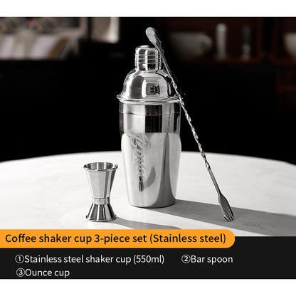 BINCOO Stainless Steel Shaker Cup Set Coffee & Tea Making Tools Hand Shaker Coffee Making Equipment 550ML