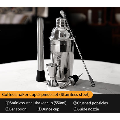 BINCOO Stainless Steel Shaker Cup Set Coffee & Tea Making Tools Hand Shaker Coffee Making Equipment 550ML